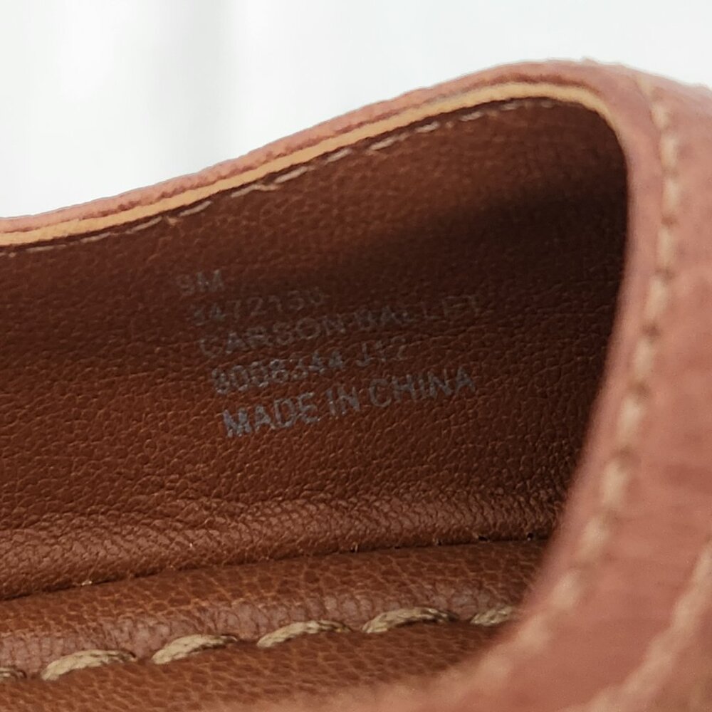 Frye Womens 9M Carson Ballet Flats Shoes Leather Cognac Slip On Round Toe Rustic - Picture 12 of 14